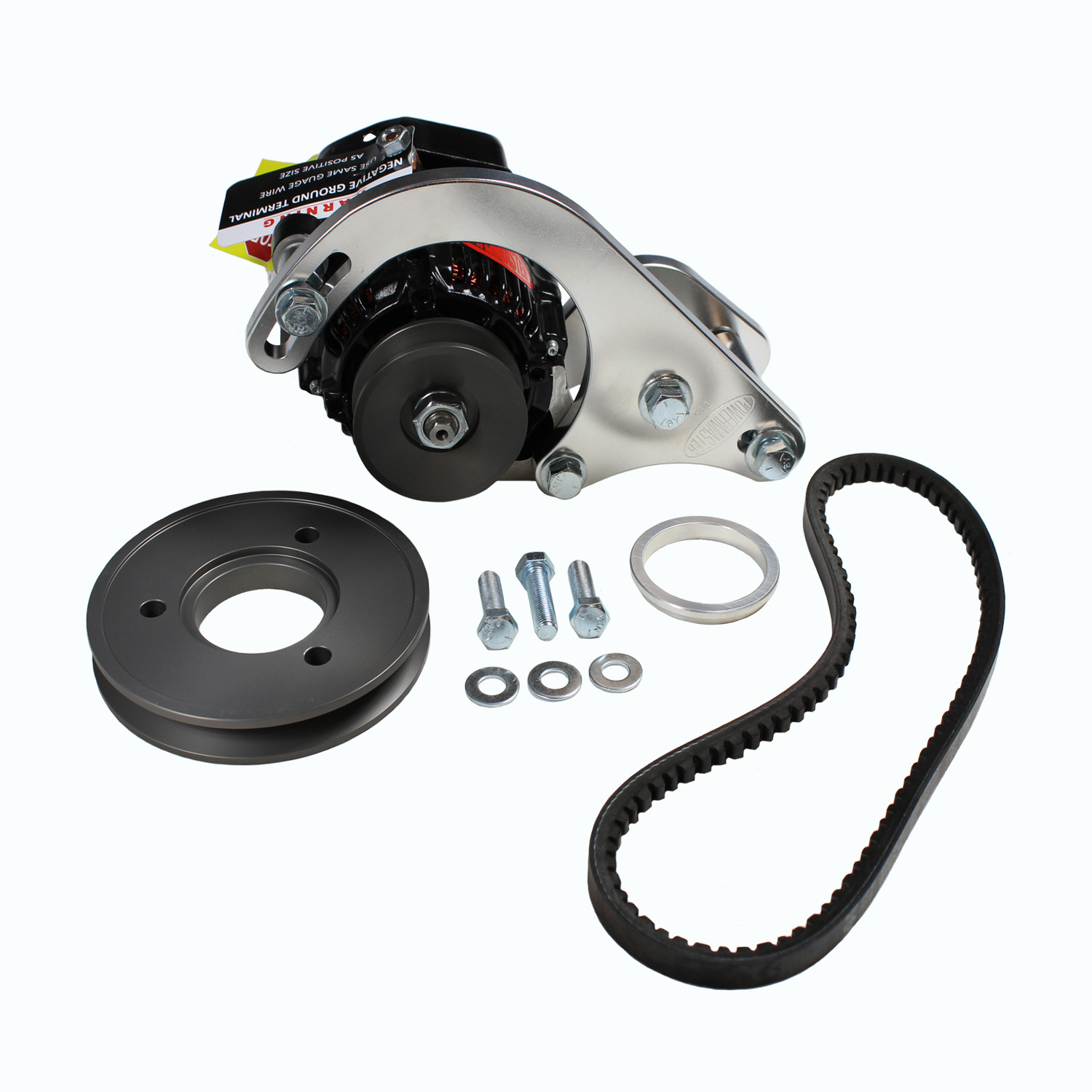 PowerMaster, Pro Series Racing Alternator Kit, Chev BB, Low Mount, 55 Amp, CS121 Case