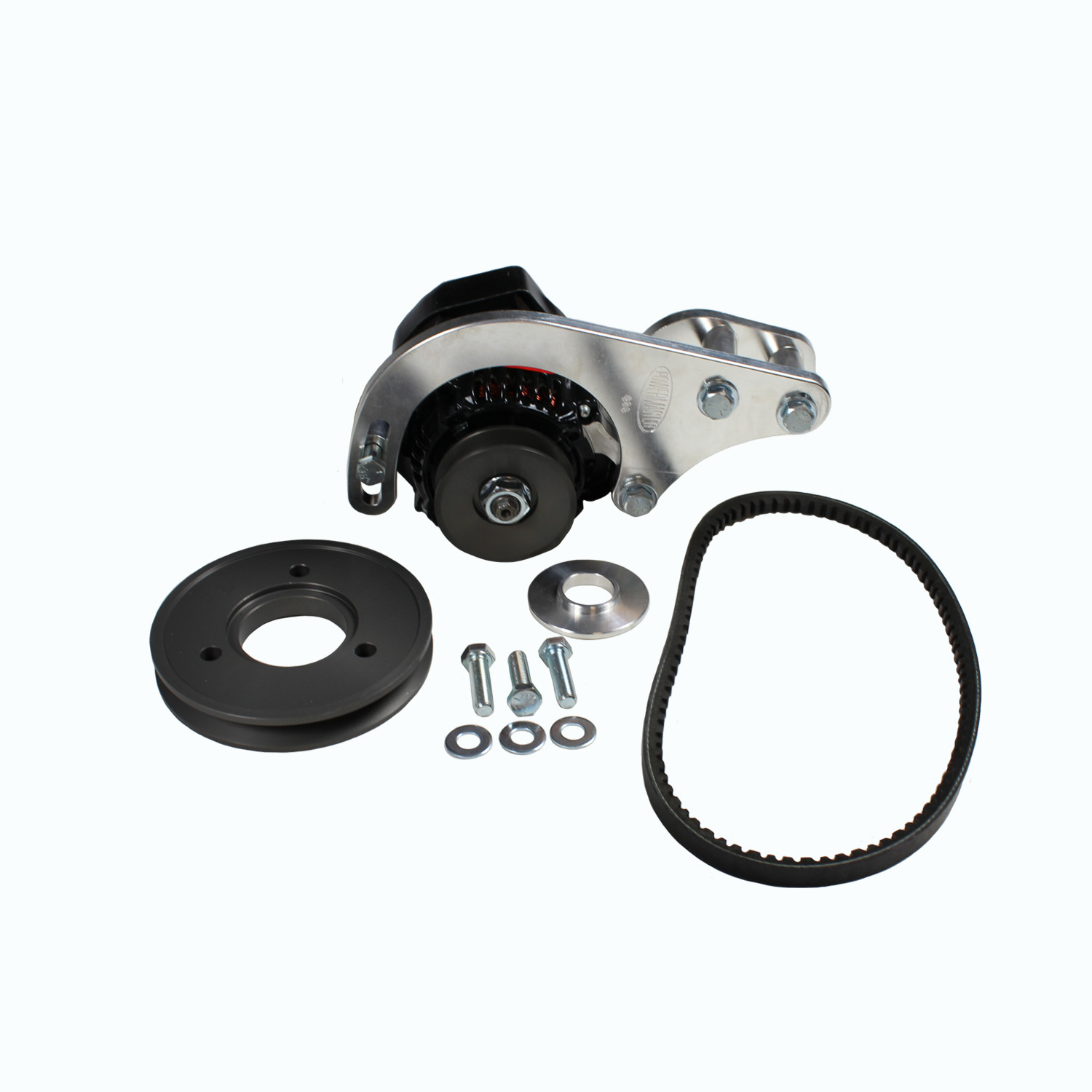 PowerMaster, Pro Series Racing Alternator Kit, Chev SB, Low Mount, 55 Amp, CS121 Case