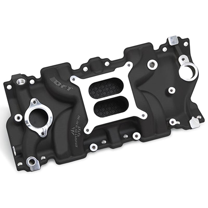 Quick Fuel Black Diamond Dual Plane Intake Manifold, Chev SB, Black