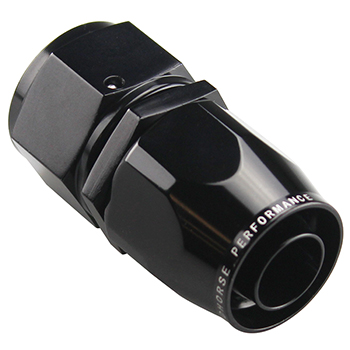 Redhorse, Straight Swivel Seal Hose End, -12 AN, Black