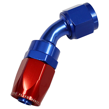Redhorse -10 45-Degree Swivel-Seal Female Aluminum Hose End Redhorse -10 45-Degree Swivel-Seal Female Aluminum Hose End