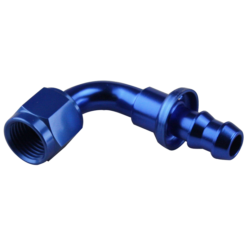 Redhorse, Push Loc, 90 Elbow, Socketless, -6 AN, Blue