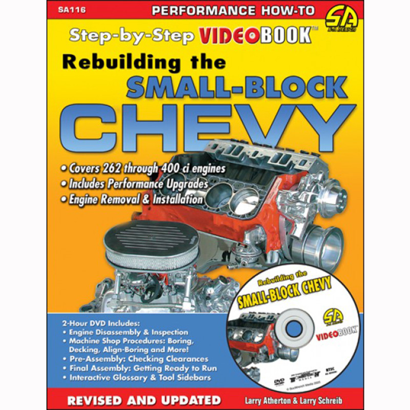 SA Design, Rebuilding the Small Block Chevy Step-By-Step Book w/Video DVD, Sold as Each