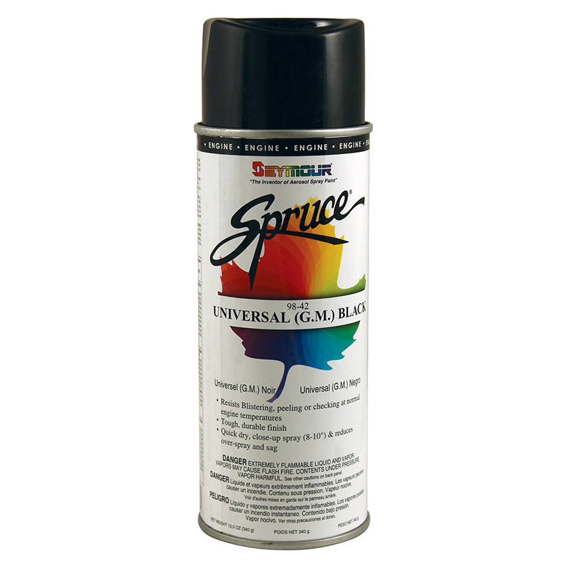 Seymour, Spruce Engine Paint, Universal (GM) Black 12 FL OZ