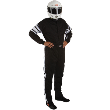 RaceQuip, SFI 3.2A/1 Single Layer Driving Suit, Medium-Tall, Black