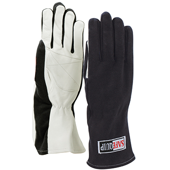 RaceQuip, 350 Series Single Layer Nomex Knit Racing Gloves, Black, Small
