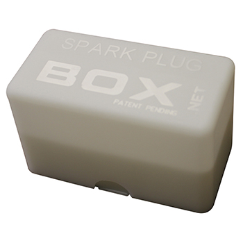 Spark Plug Box, Holds Eight Plugs, White
