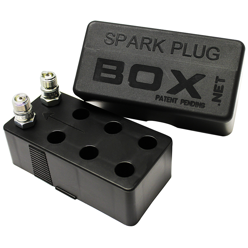 Spark Plug Box, Holds Eight Plugs, Black