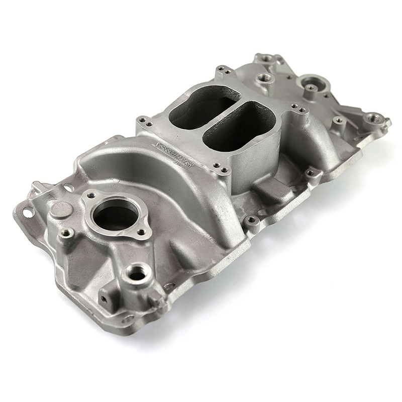 Speedmaster, Dual Plane Intake Manifold, Chev SB Low Rise, Satin Finish