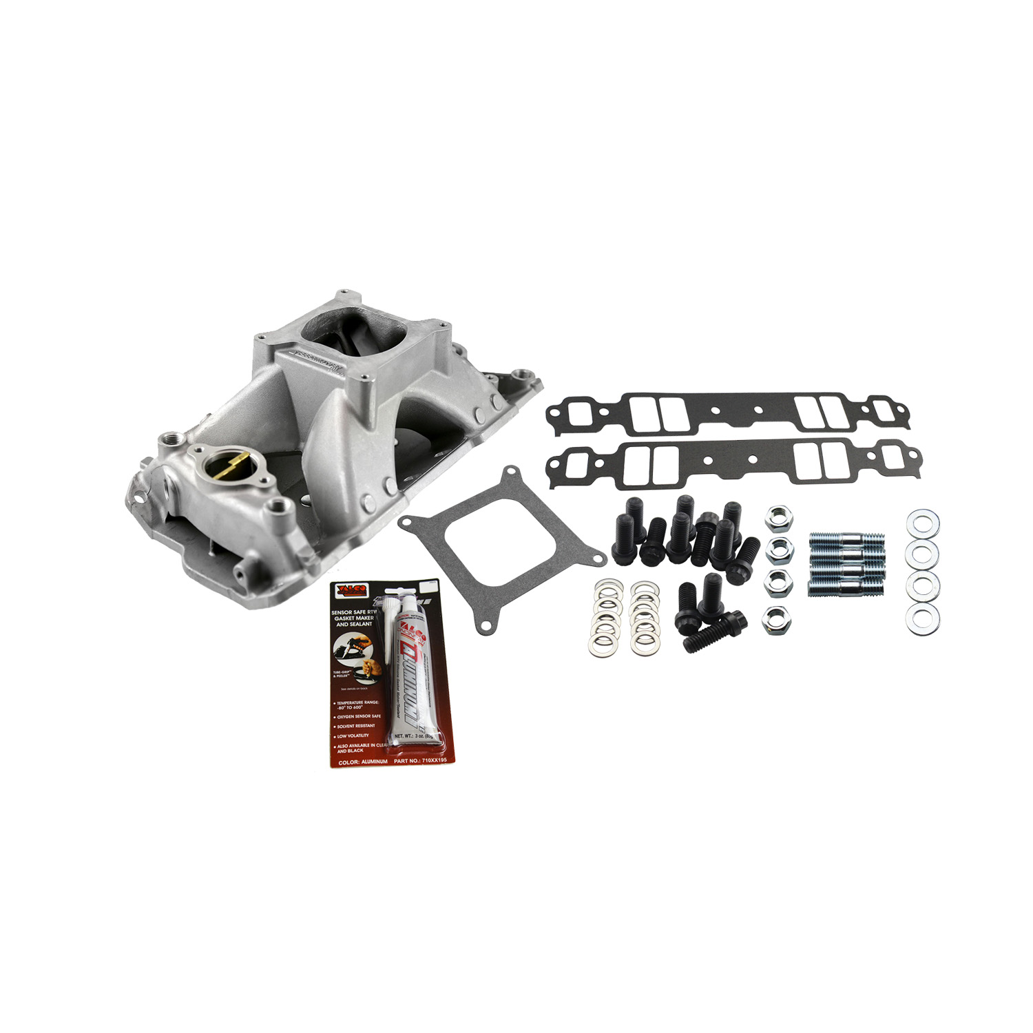 Speedmaster, HiRise Intake Manifold Kit, Chev SB, Satin Finish