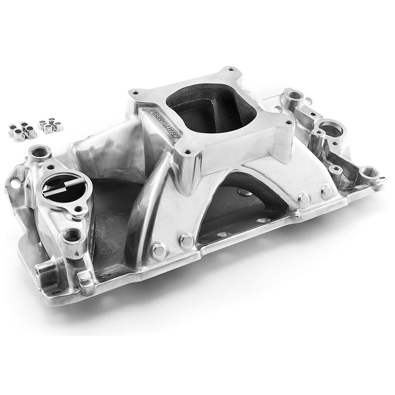 Speedmaster, Open Plenum Intake Manifold, Chev 350 HiRise, 1957-1995, Polished