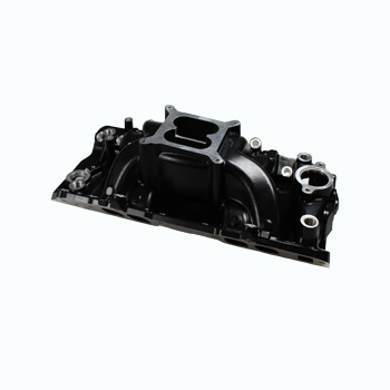 Speedmaster, Dual Plane Intake Manifold, Chev BB MidRise, Oval Port, Black Finish