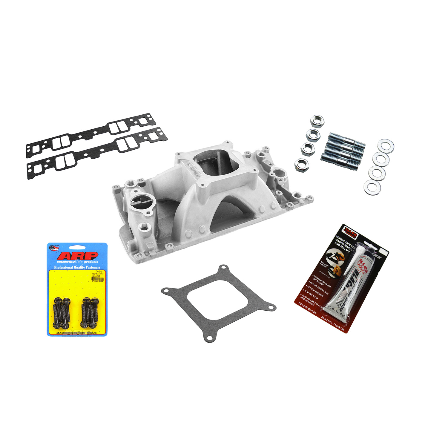Speedmaster, HiRise Intake Manifold Kit, Chev SB Vortec, Satin Finish