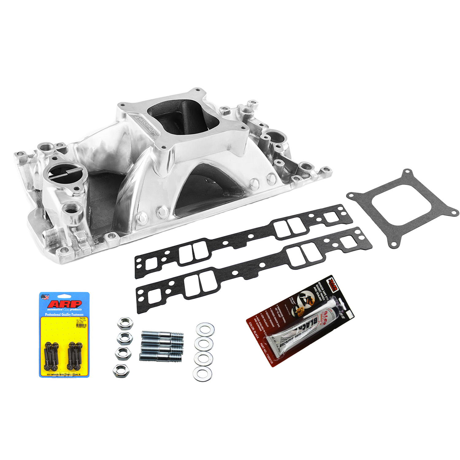 Speedmaster, HiRise Intake Manifold Kit, Chev SB Vortec Kit, 96'-Later, Polished Finish