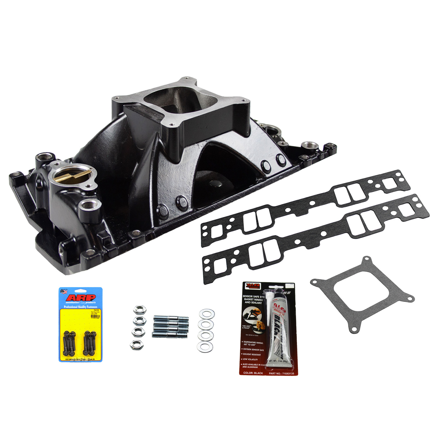 Speedmaster, HiRise Intake Manifold Kit, Chev SB Vortec, Black Finish