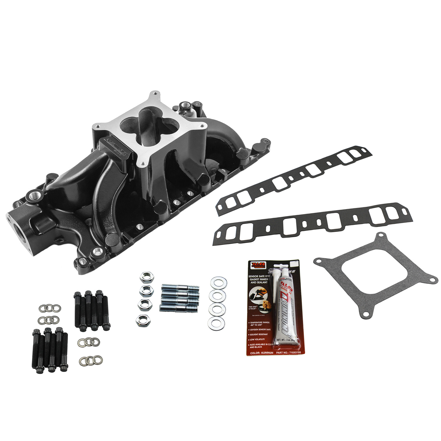 Speedmaster, HiRise Intake Manifold Kit, Ford 260-302, Black Finish