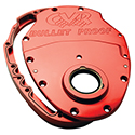 CVR, Billet Aluminum 2-Piece Timing Cover, Chev SB, Red