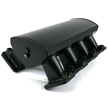 Velocity, 102mm Fabricated Intake Manifold for Gen III LS1/LS2/LS6, Low Profile, 0 Degree, Black