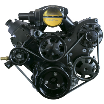 Top Street Performance, LS Serpentine Front Drive Systems, Chevrolet LS, Aluminum, Polished, Sold as Kit