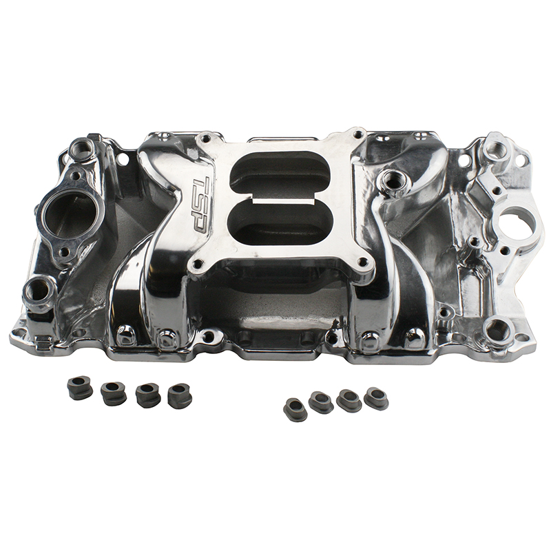 TSP Air Gap Dual Plane Intake Manifold, Chev SB, Polished Finish