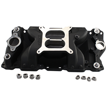 TSP Air Gap Dual Plane Intake Manifold, Chev SB, Black Finish