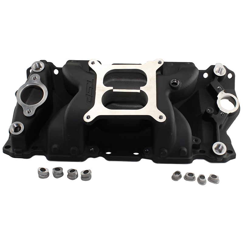 TSP Air Gap Dual Plane Intake Manifold, Chev SB, Black Finish