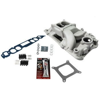 TSP, Air Gap Dual Plane Intake Kit, Chev BB, Oval Port, Satin Finish
