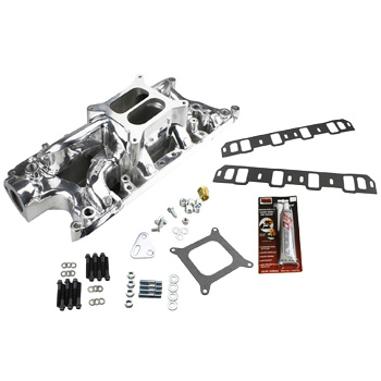 TSP, Air Gap Dual Plane Intake Kit, Ford 289-302, Polished Finish