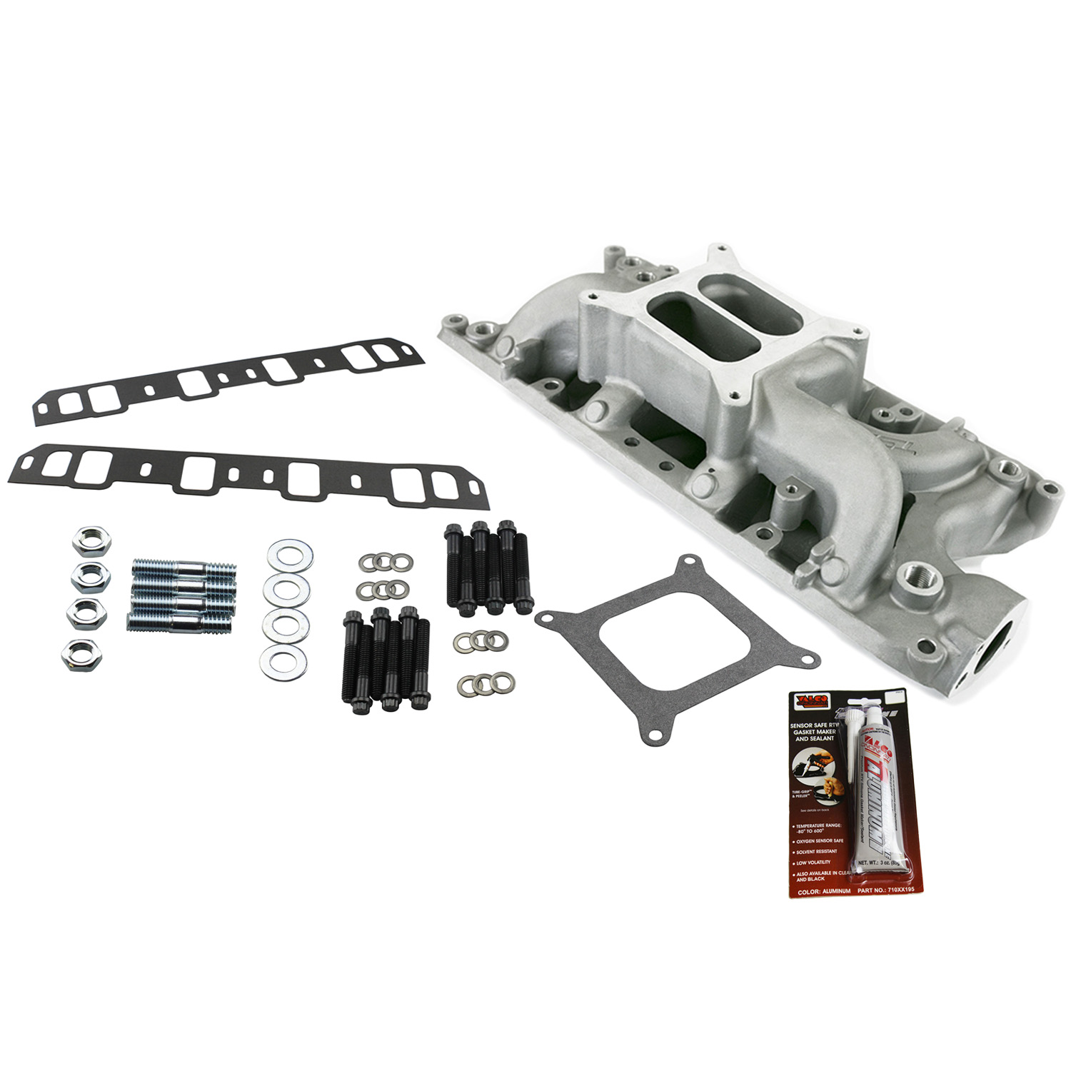 TSP, Air Gap Dual Plane Intake Kit, Ford 289-302, Satin Finish