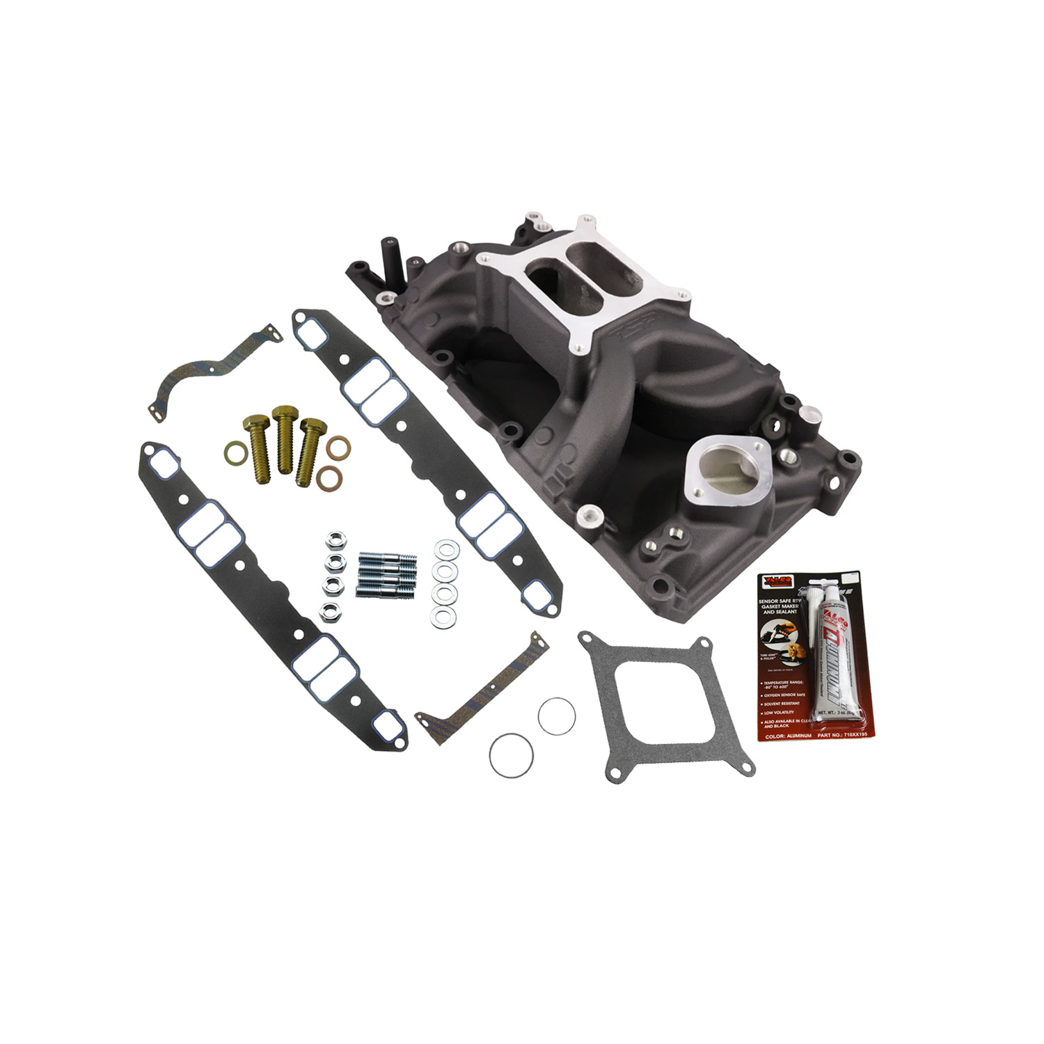TSP, Air Gap Dual Plane Intake Kit, Dodge/Chrysler SB LA, Black Finish