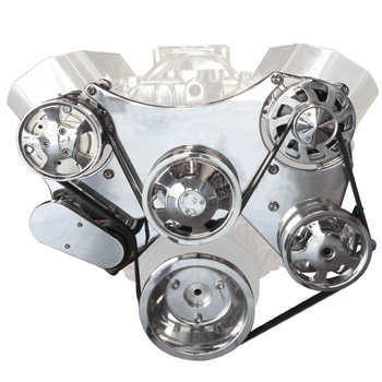 Top Street Performance, Serpentine Front Drive Systems, Aluminum, Long Water Pump, Chevrolet Big Block, Black