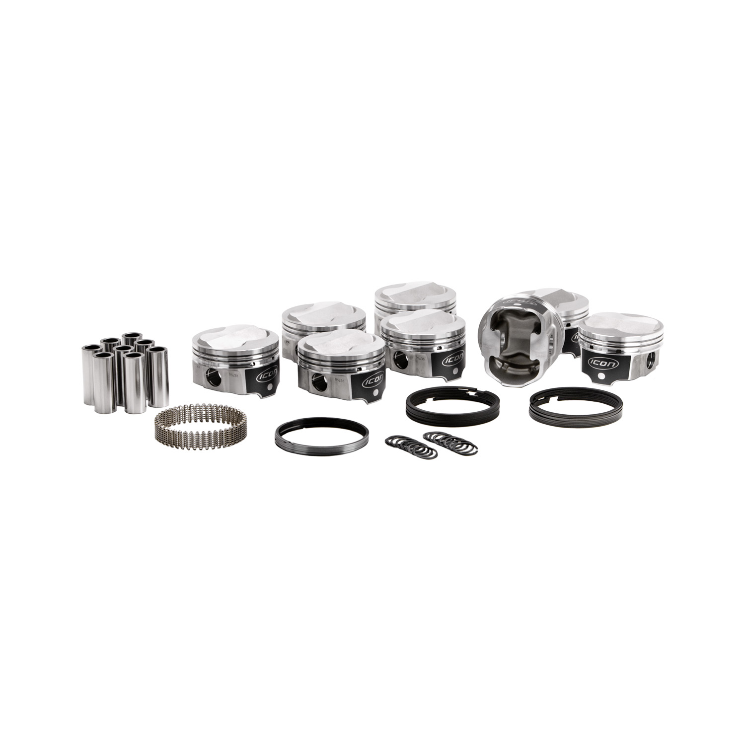 Icon FHR Pistons & Ring Set, SB Chev 350, Dome, 11.8:1