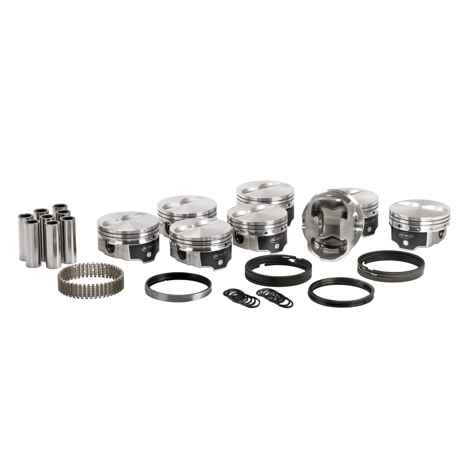 Icon FHR Series Pistons, Chev 350, Flat Top, 4.040 Bore, 3.480 Stroke, 6.000 Rod, 10.4 w/64cc, 1.250 CH