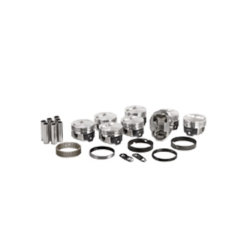 Icon FHR Pistons & Ring Set, SB Chev 350, Flat Top, 10.4:1