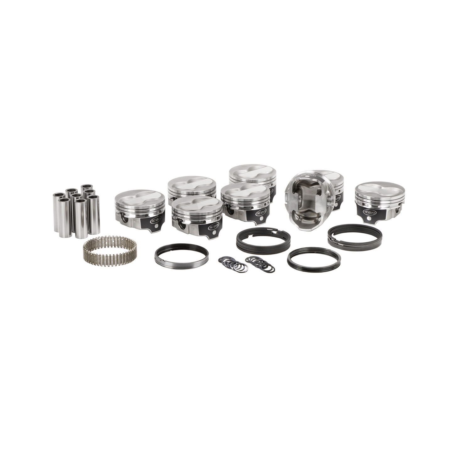 Icon FHR Pistons & Ring Set, SB Chev 383, Dome, 11.8:1