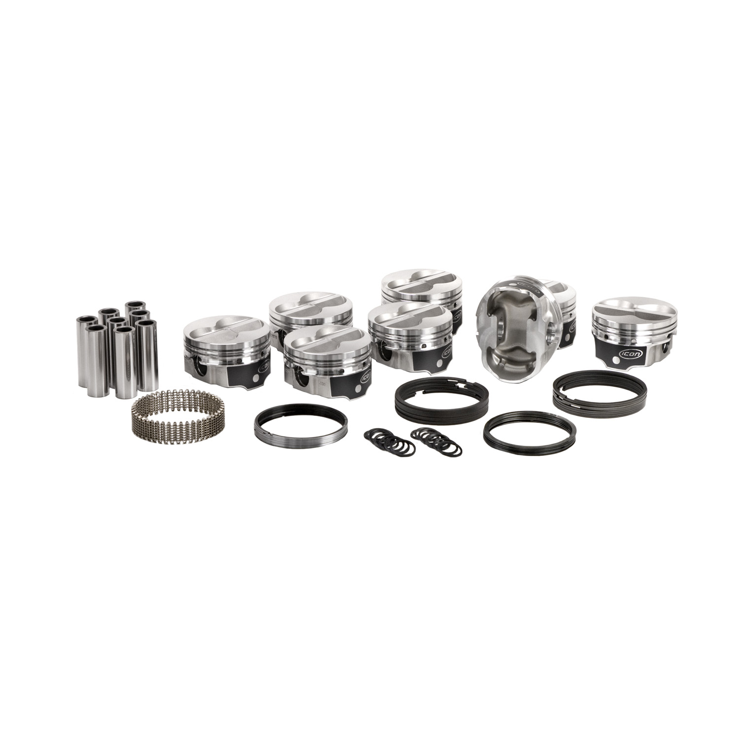 Icon FHR Pistons & Ring Set, Ford 331, 4VR Flat Top, 9.6:1
