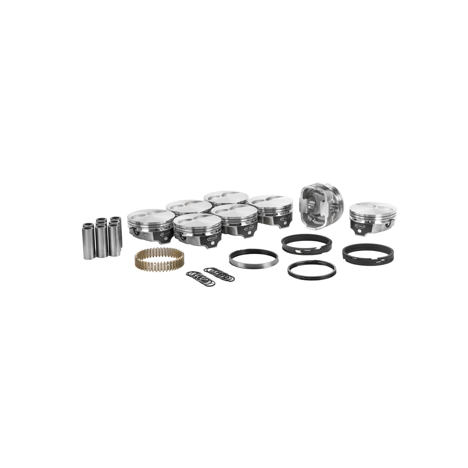 Icon FHR Pistons & Ring Set, SB Chev 400, Flat Top, 11.7:1