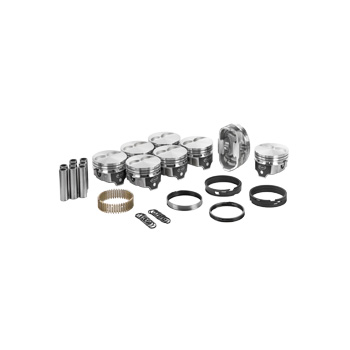 Icon FHR Pistons & Ring Set, SB Chev 400, Flat Top, 11.7:1