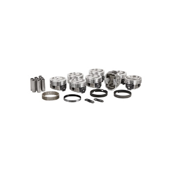 Icon FHR Pistons & Ring Set, SB Chev 400, Dish, 9.6:1