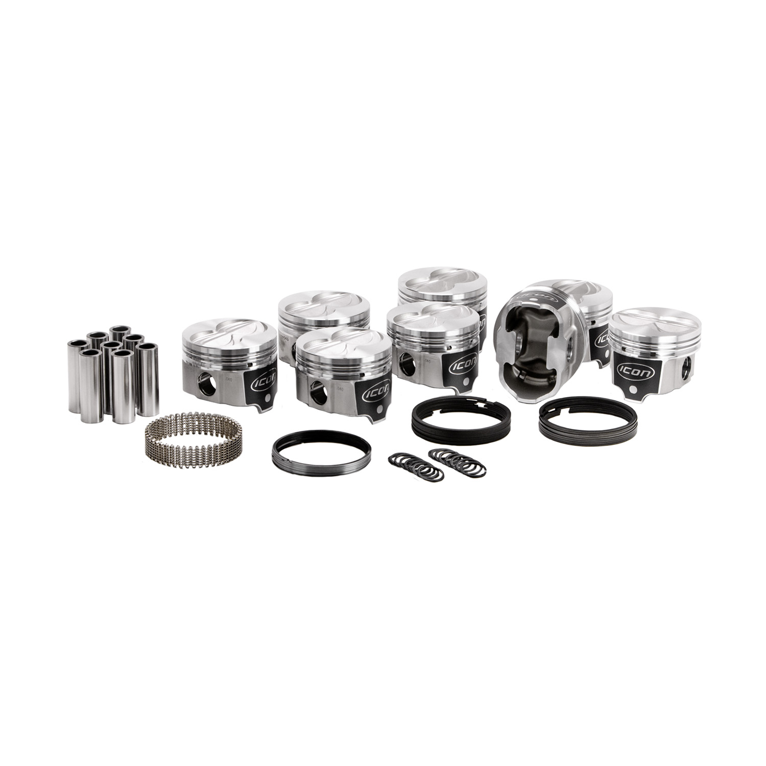 Icon, FHR Piston & Ring Set, Pontiac V8, Flat, 4.180 Bore