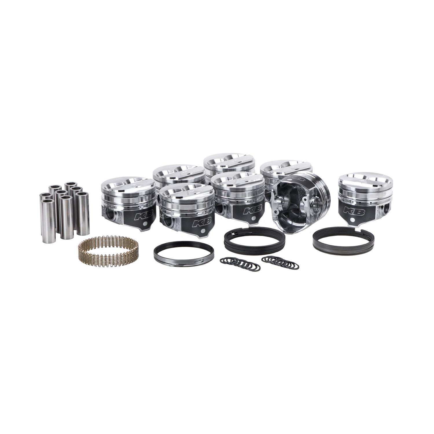 KB Hypereutectic Pistons & Ring Kit, Chev 327, Dome,