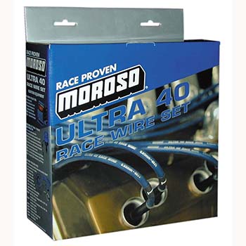 Moroso, Ultra 40 Race Wire Set, Universal 8 Cyl., Straight Boot, HEI/Non-HEI, Blue