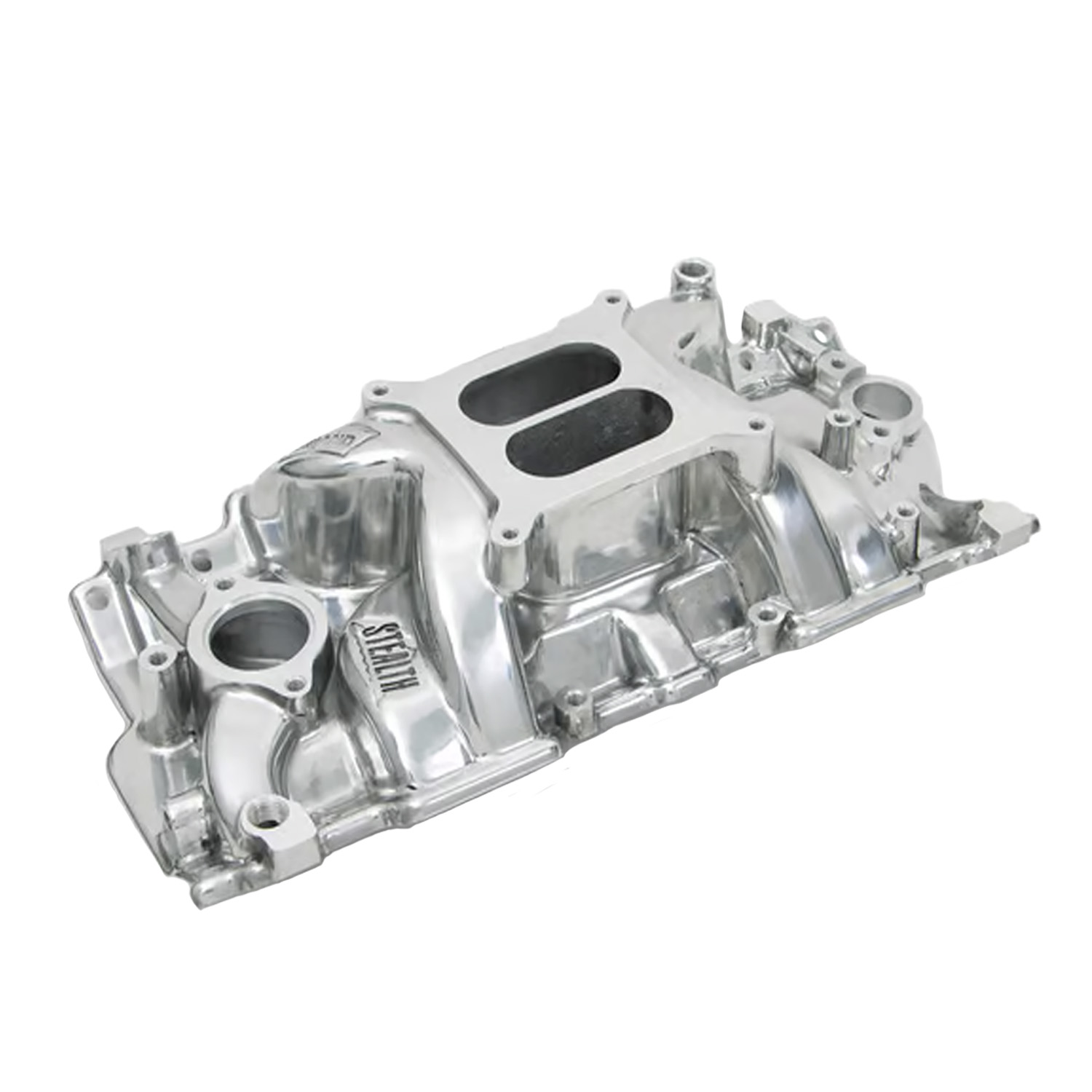 Weiand, Intake Manifold, Chev SB, Stealth, Polished, Square Bore, Each