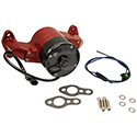 Meziere, Electric Water Pump, Chevrolet Small Block, Aluminum, Red, 35 GPM, 6-8 Amps, Sold as Each