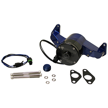 Meziere, Electric Water Pump, Ford Big Block, Aluminum, Blue, 35 GPM, 6-8 Amps, Sold as Each